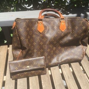 Louis Vuitton GM Speedy and wallet
